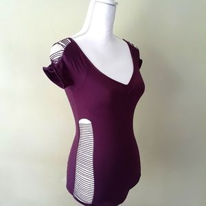 Guess Cut Out Purple Top